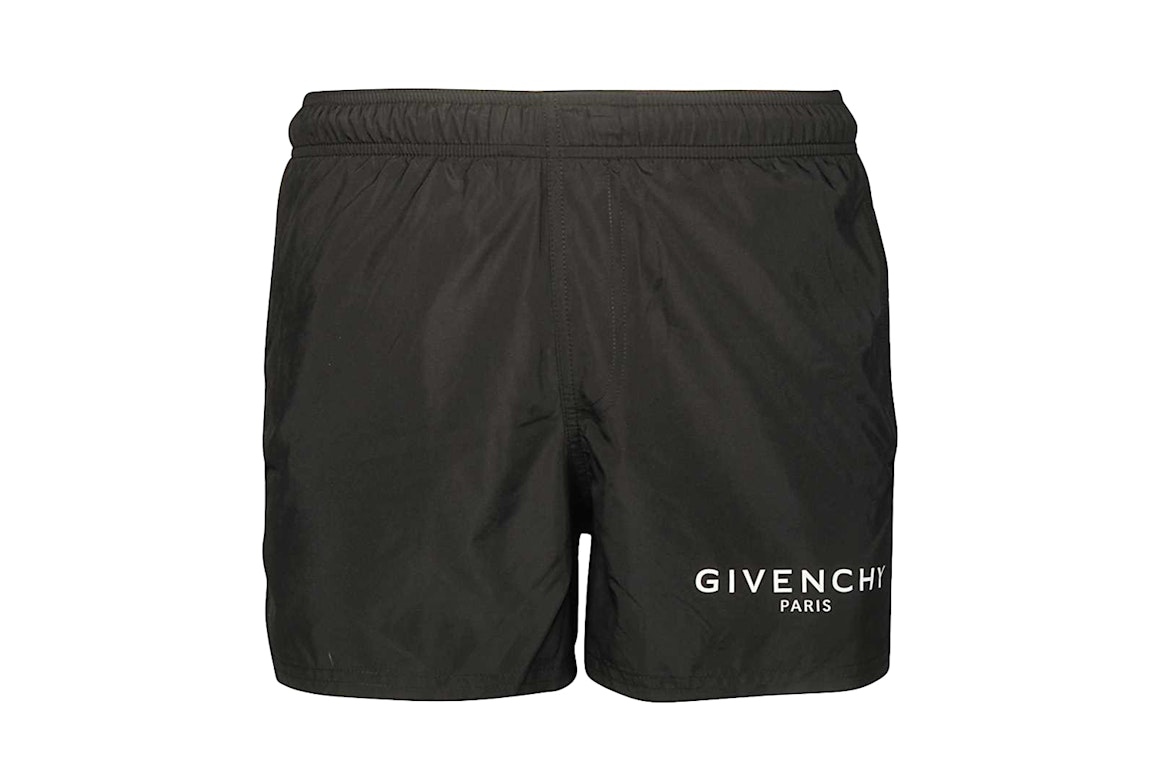 Pre-owned Givenchy Classic Logo Swim Short Black/white