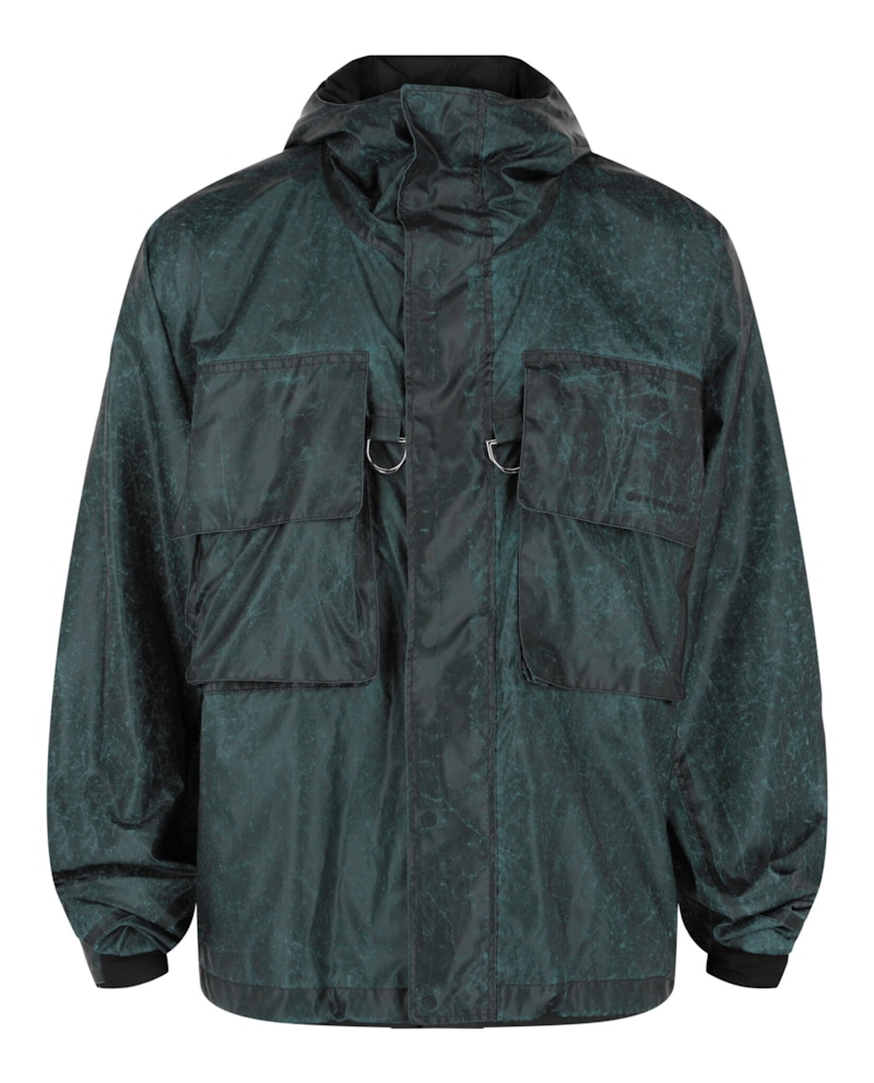 Pre-owned Givenchy Men's  Crinkle Printed Windbreaker In Silver