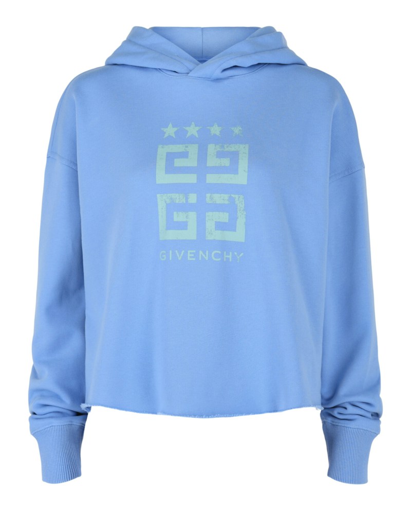 Givenchy Cropped 4G Hoodie Hellblau