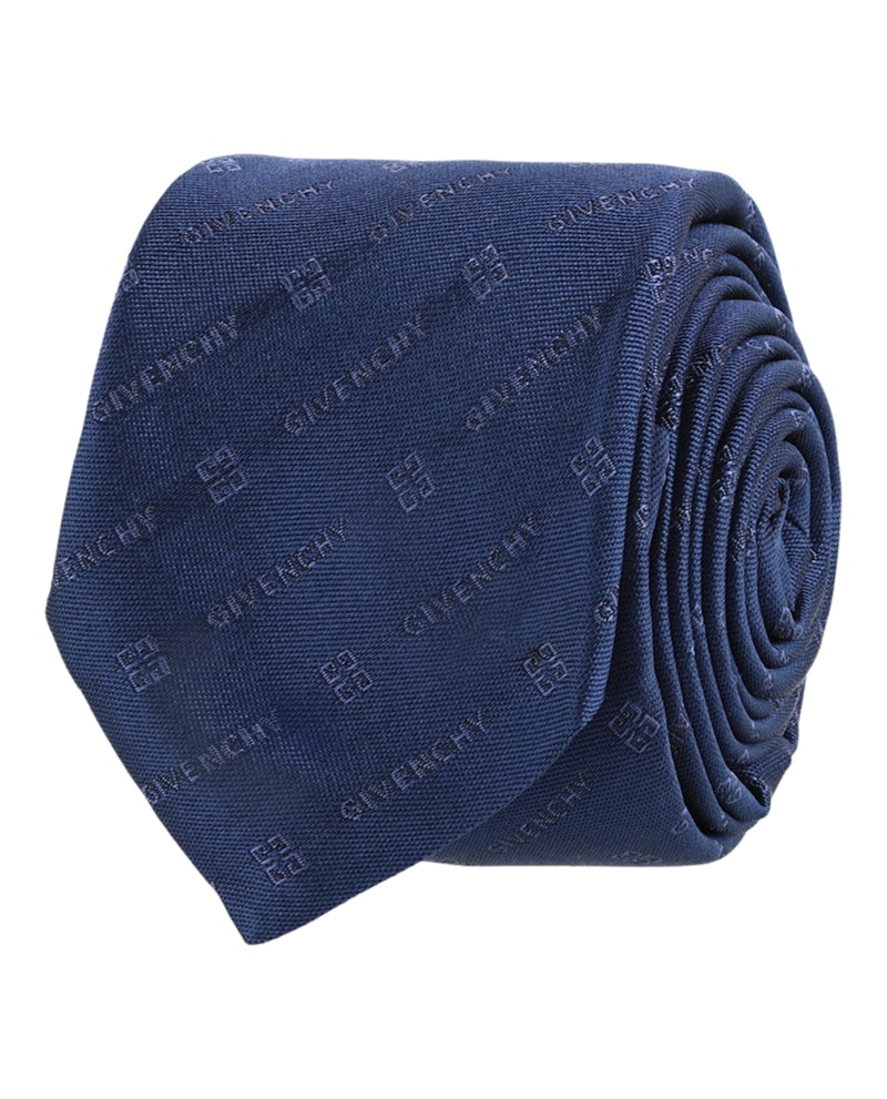 Givenchy Diagonal Logo Silk Tie Navy