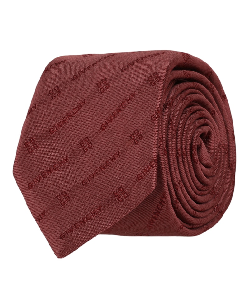 Givenchy Diagonal Logo Silk Tie Pink