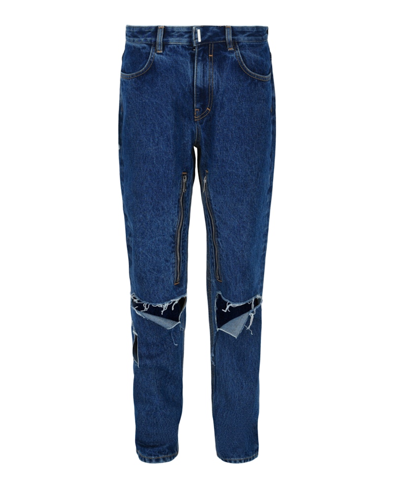 Jeans a taglio dritto Givenchy, effetto invecchiato, blu indaco