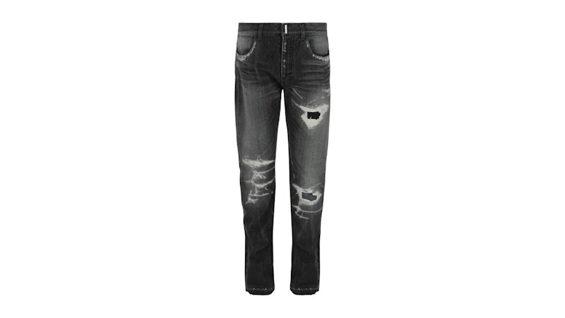 Givenchy Distressed Straight-Leg Jeans Black