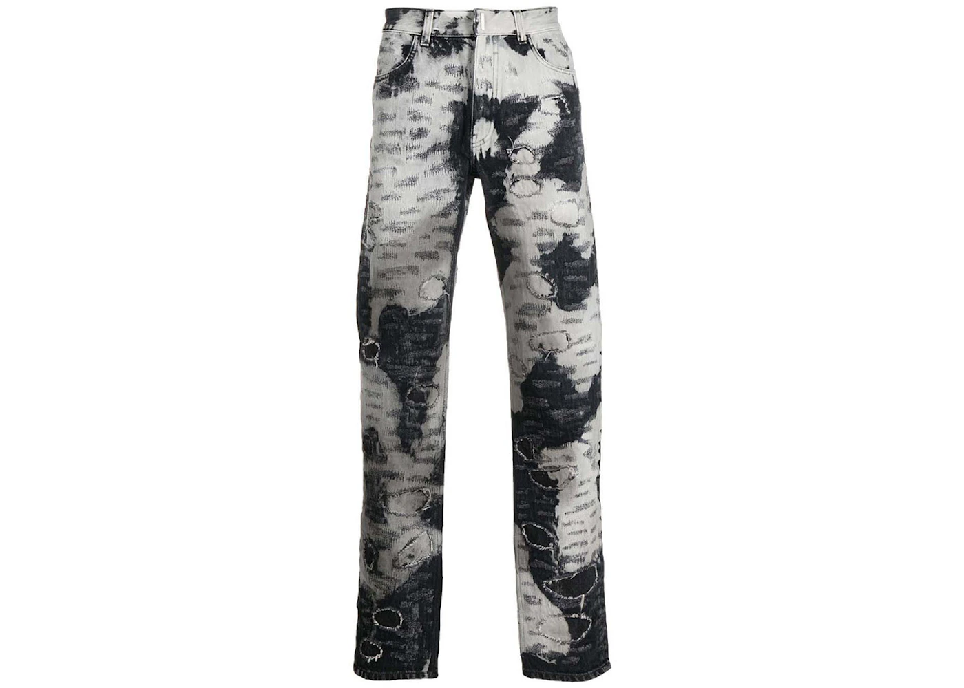 Givenchy Distressed Two-Tone Jeans White/Black Men's US