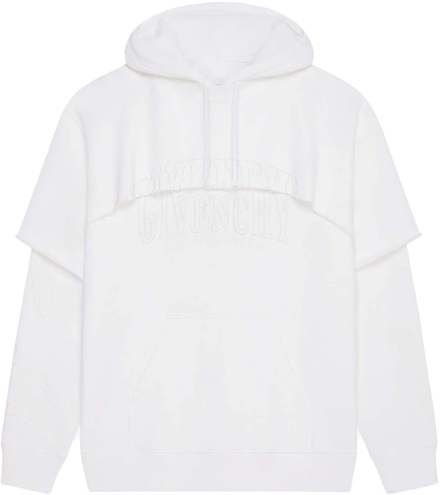 Givenchy Double Layered Hoodie in Felpa White Men's - US