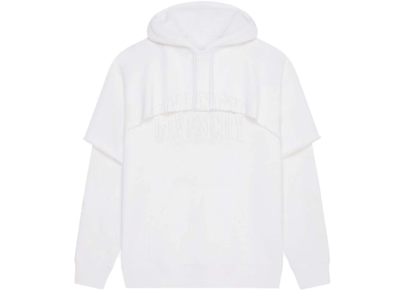 Givenchy Double Layered Hoodie in Felpa White Men's - US