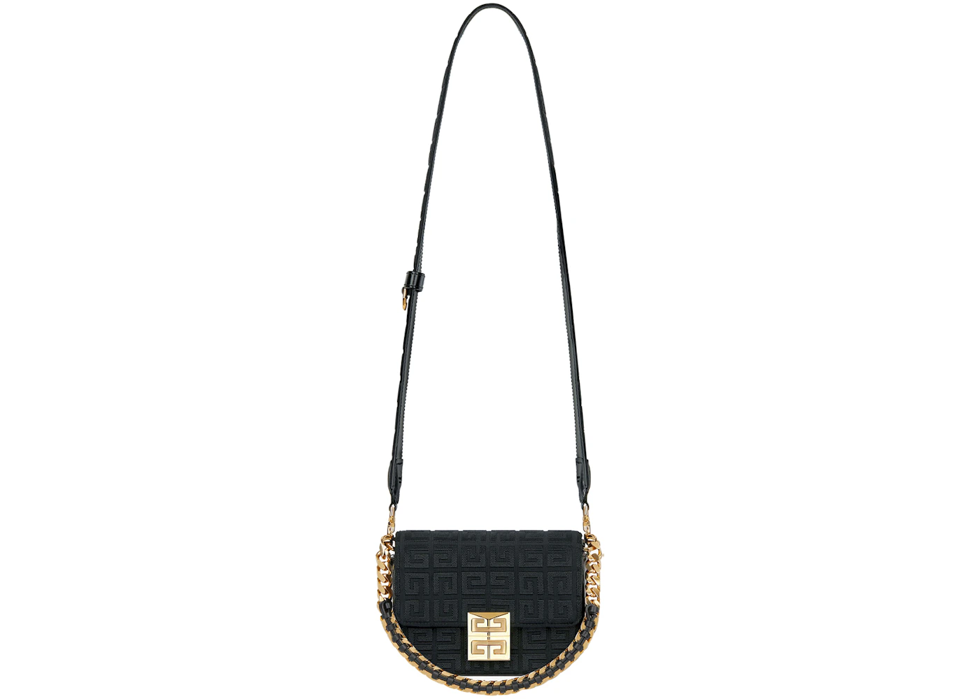Givenchy Embroidered Canvas Bag Small 4G Black in Canvas with Gold-tone ...
