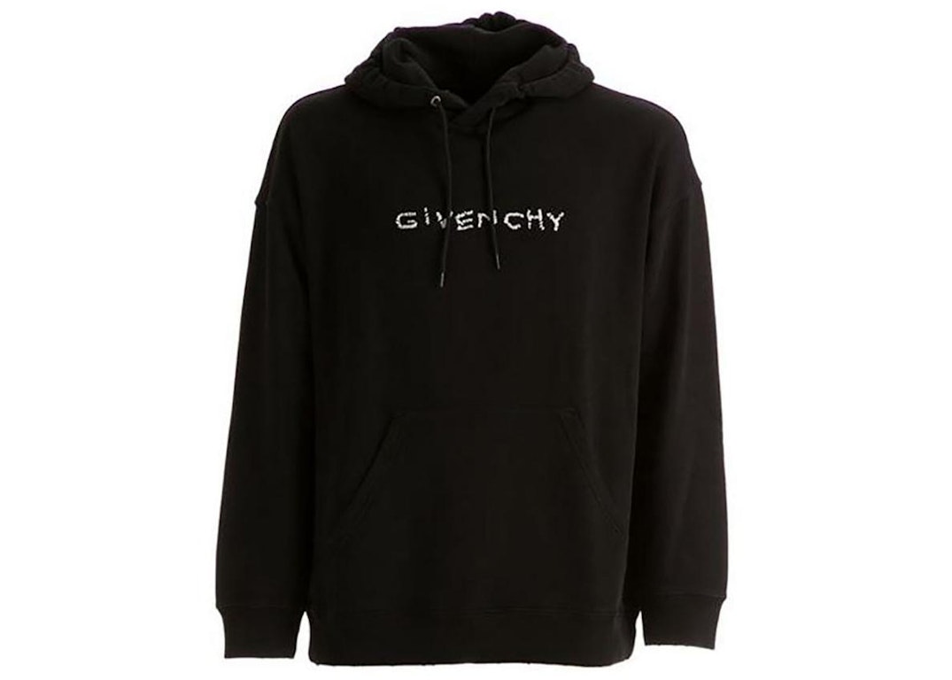 Pre-owned Givenchy Embroidered Imperfect Logo Sweatshirt Black