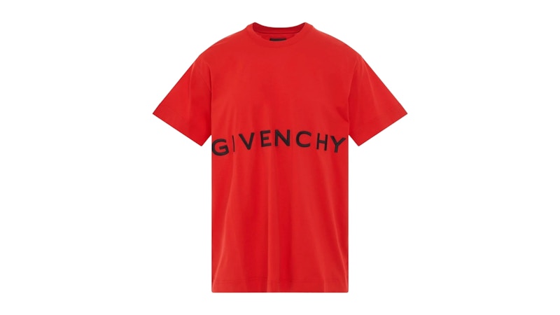 Givenchy Embroidered Logo Oversized T-Shirt Red Men's - FW24