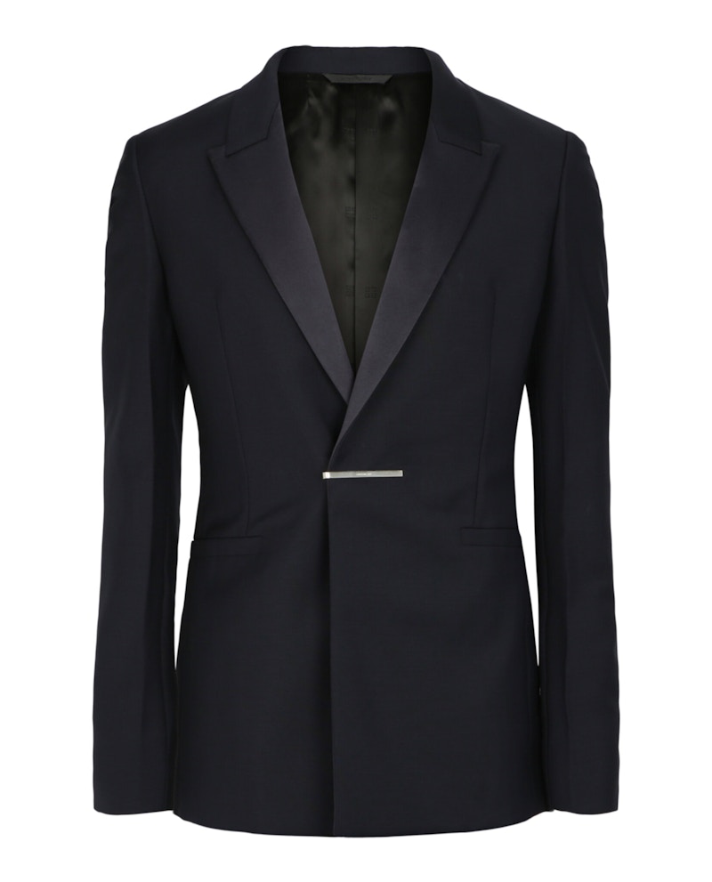 Givenchy Evening Jacket With Metal Clip Closure Night Blue