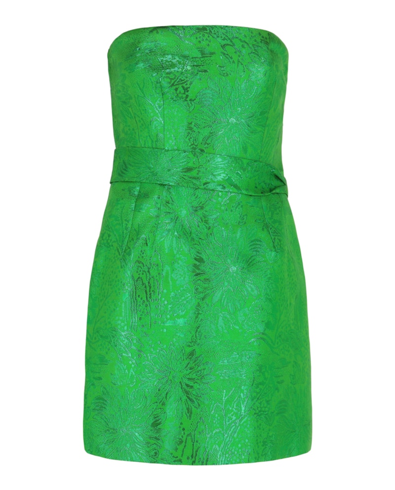 green givenchy dress 1990's Givenchy Paris Green Floral Print Silk Chiffon Draped Dress main image 1