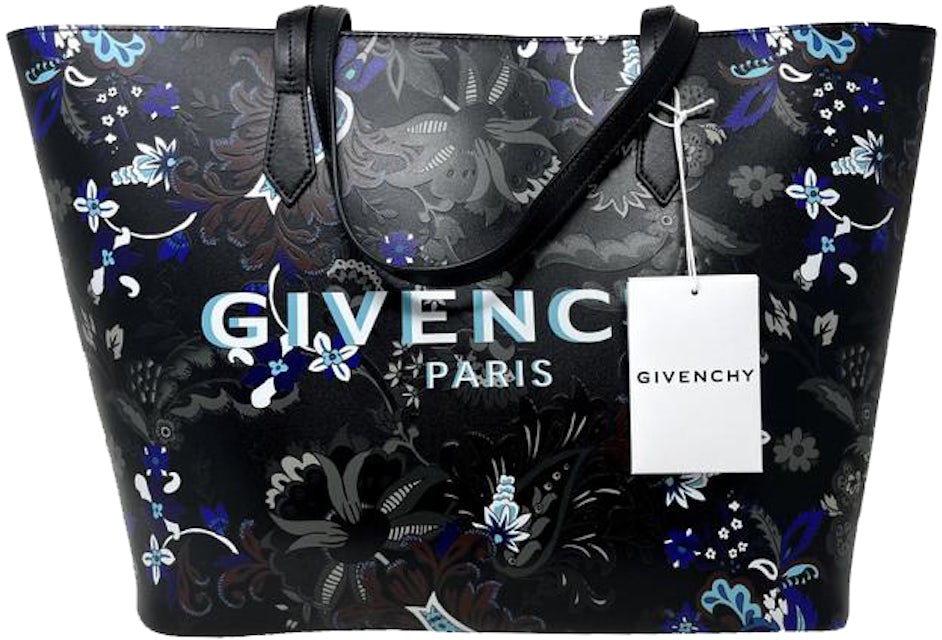 Givenchy Flower Pattern Tote Bag Black in Leather - US