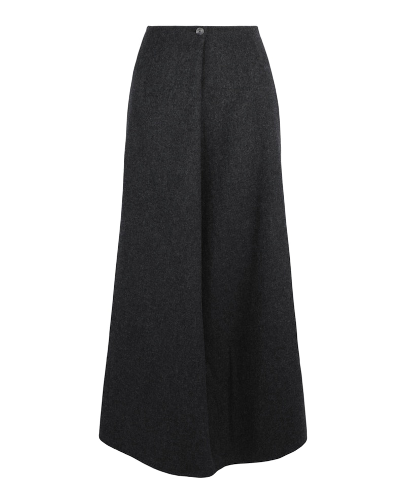 Givenchy Midirock aus Wollmischung mit mittelhohem Bund zum Aufklappen Dunkelgrau
