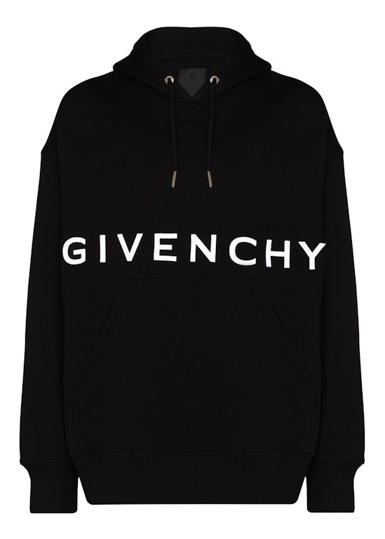 Pre-owned Givenchy Front Logo Heavy Brushed Hooded Sweatshirt Black