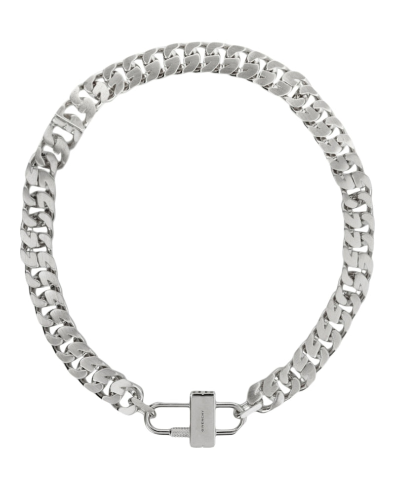 Givenchy G Chain Lock Necklace Silver