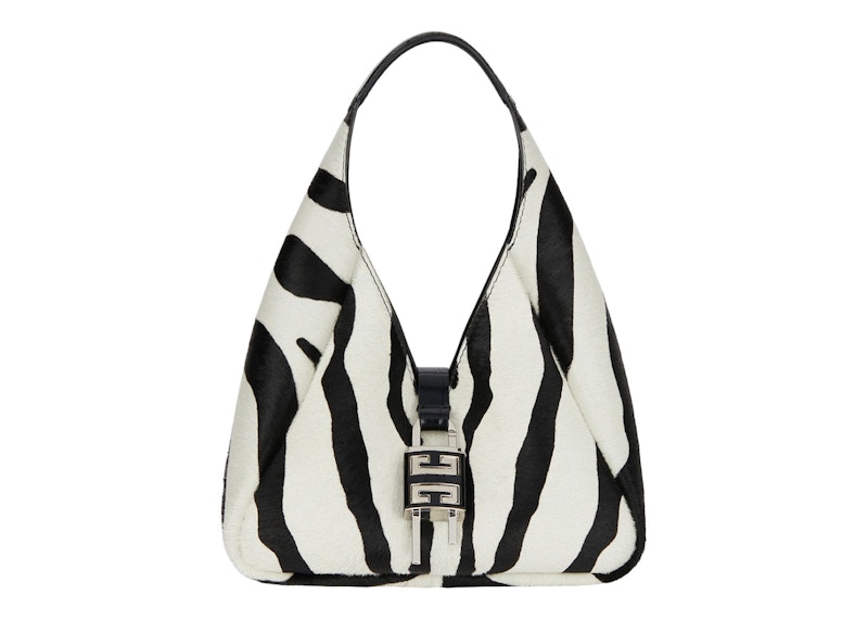 Givenchy G-Hobo Shoulder Bag Mini Zebra Print Black/White in