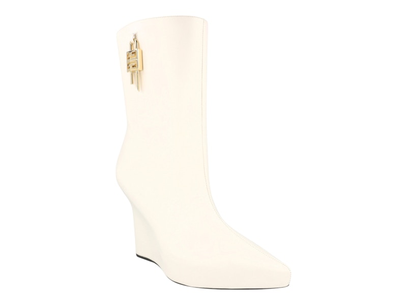 Givenchy G-Lock Leather Wedge Boots Ivory (Women's)