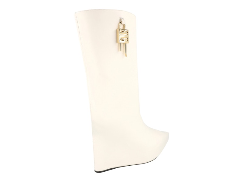Givenchy G-Lock Leather Wedge Boots Ivory (Women's)