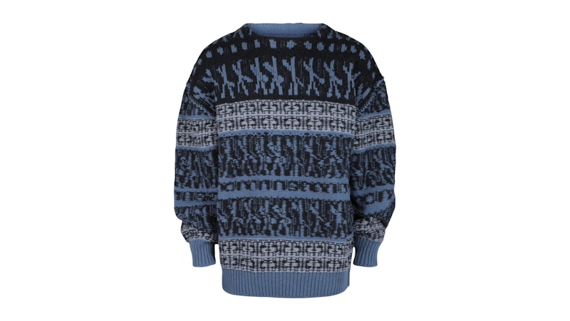 希少 GIVENCHY × Chito オーバーサイズ ニットプルオーバー Givenchy X Chito Reversible Jacquard Sweater Navy Blue Men's - US