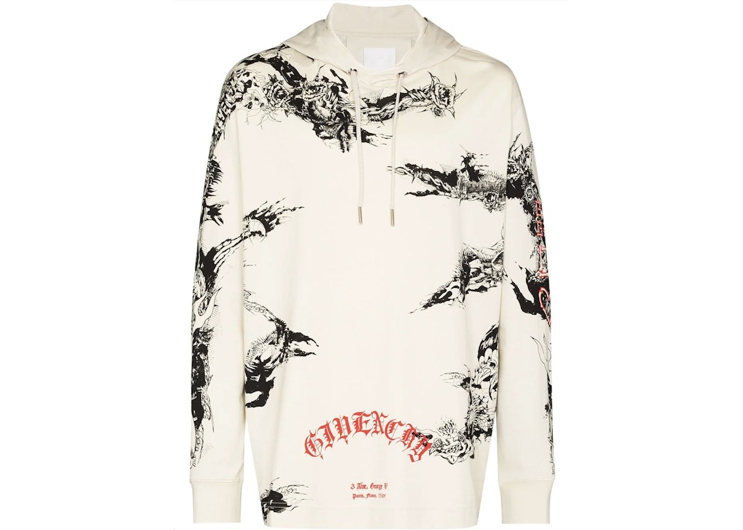 Pre-owned Givenchy Gothic Oversized Hoodie White