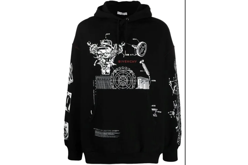 Givenchy Graphic Print Hoodie Black