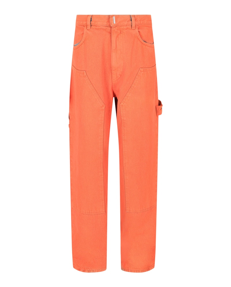 Givenchy High-Rise Carpenter Jeans Orange Blue