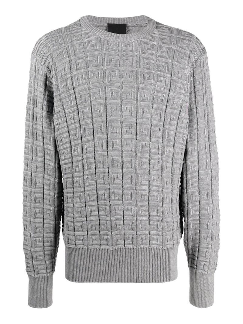 Givenchy Jacquard Knit Crewneck Grey Men's - US