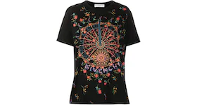 Givenchy Ladies Floral Clock Design T-shirt Black