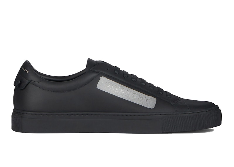 GIVENCHY Pre-owned Men's Leather Laxtex Band Sneakers In Black/silver In Multi