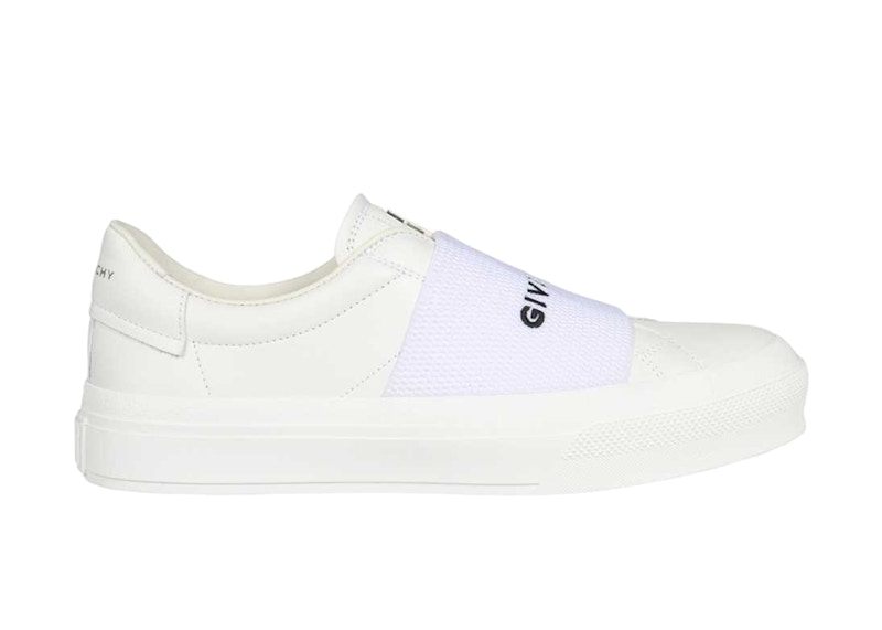 Pre-owned Givenchy Men's  Leather Webbing  Sneakers In White/black In Multi