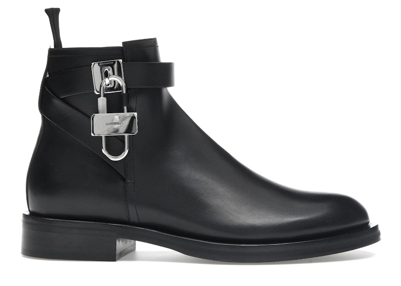 Pre-owned Givenchy Men's  Lock Ankle Boots Sneakers In Black