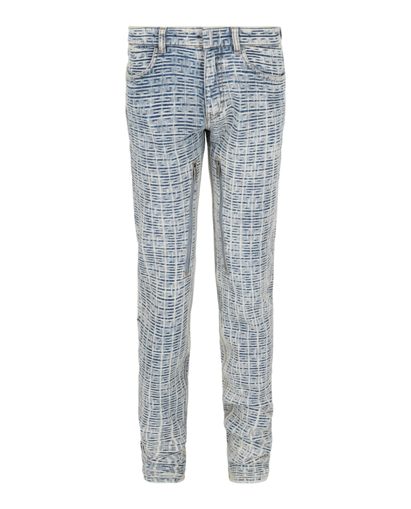 Givenchy Logo Embossed Skinny Jeans Blue White