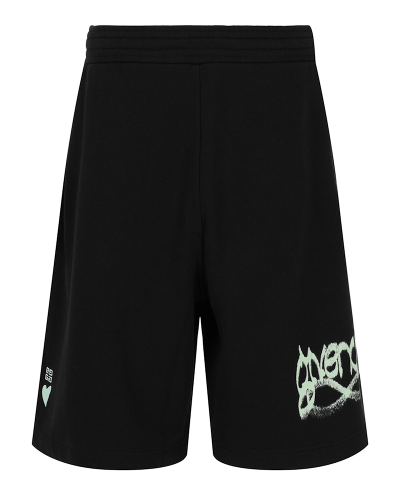 Givenchy Logo-Print Boxy Shorts Black