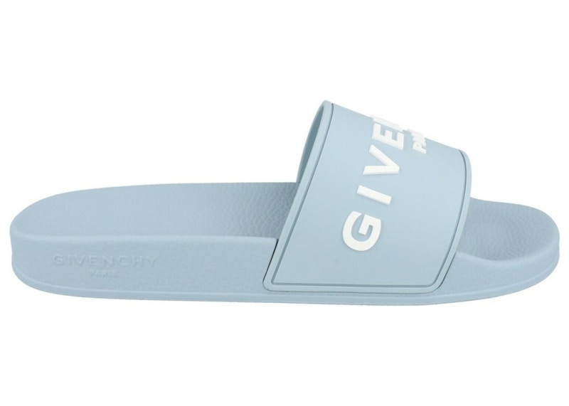 Givenchy Logo Signature Slides Sky Blue