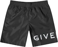 Dolce & Gabbana Logo Band Swim Shorts Black/White Men's - SS22