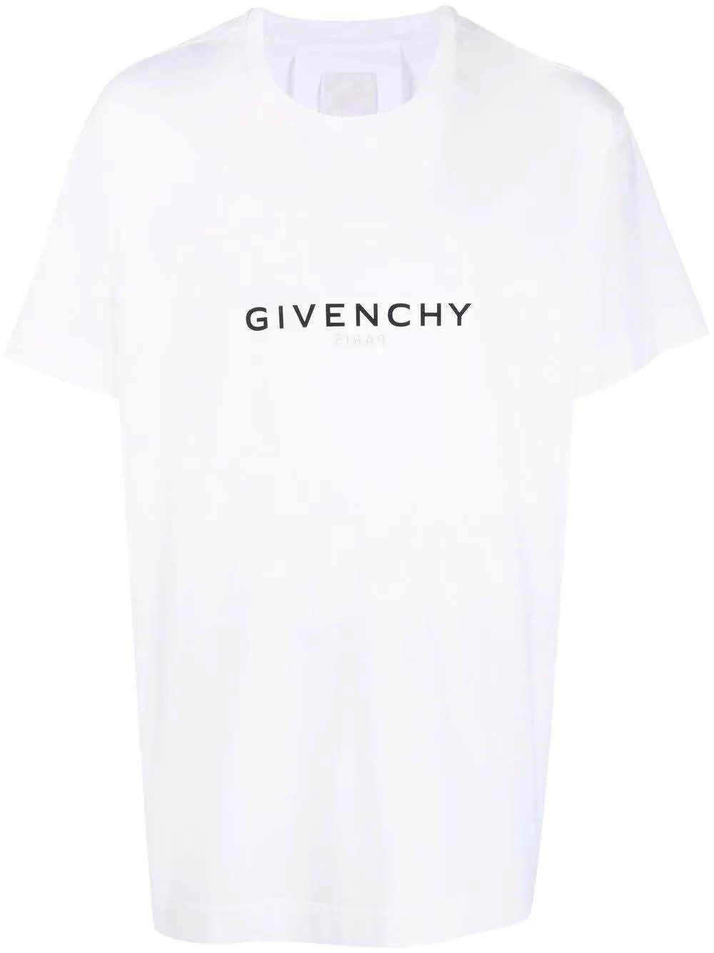 Givenchy Logo T-shirt White/Black Men's - US
