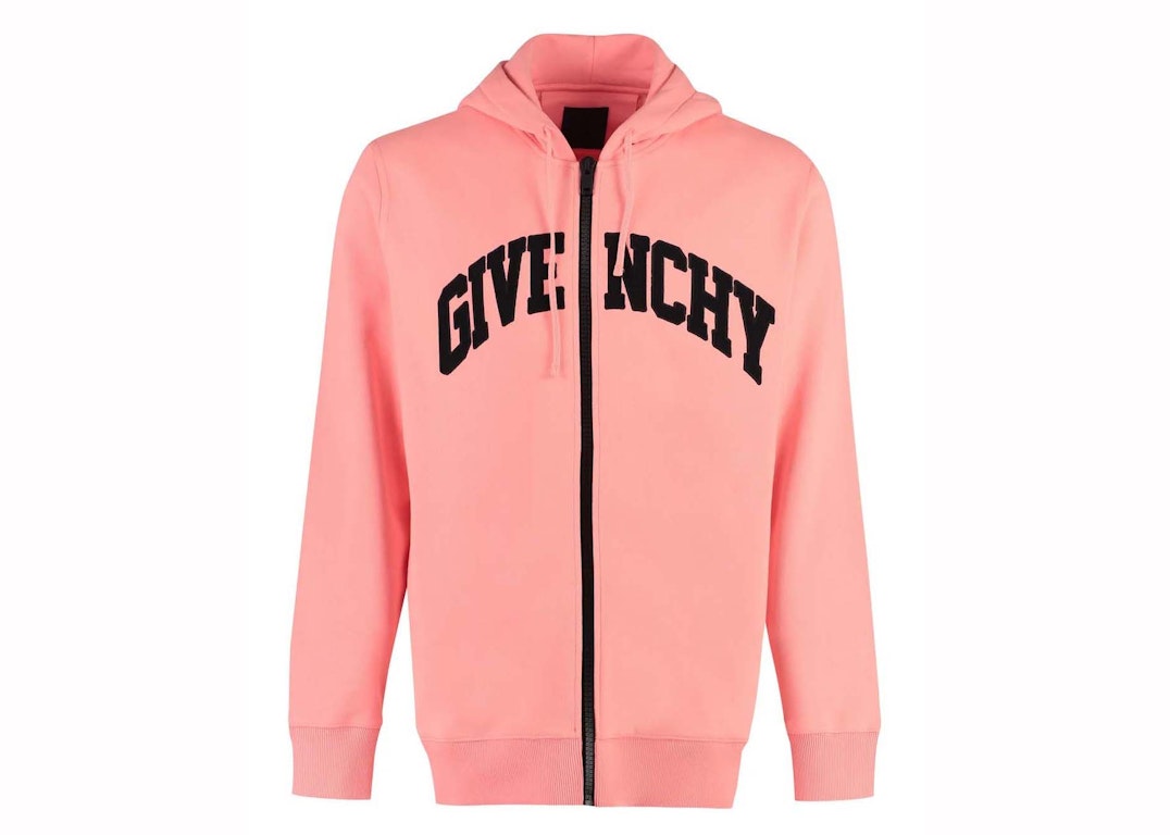 Pre-owned Givenchy Logo Zip Hoodie Jacket Pink/black