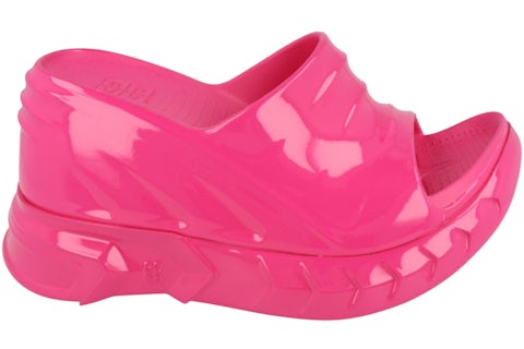 Givenchy Marshmallow Wedge Slides Neon Pink (Women's) BE305B