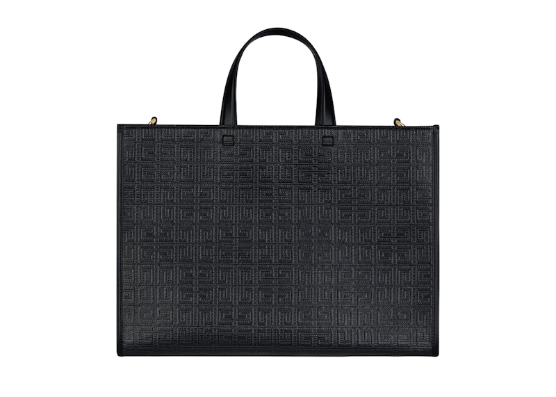 Givenchy Medium G Tote Shopping Bag In 4G Coated Canvas Black in