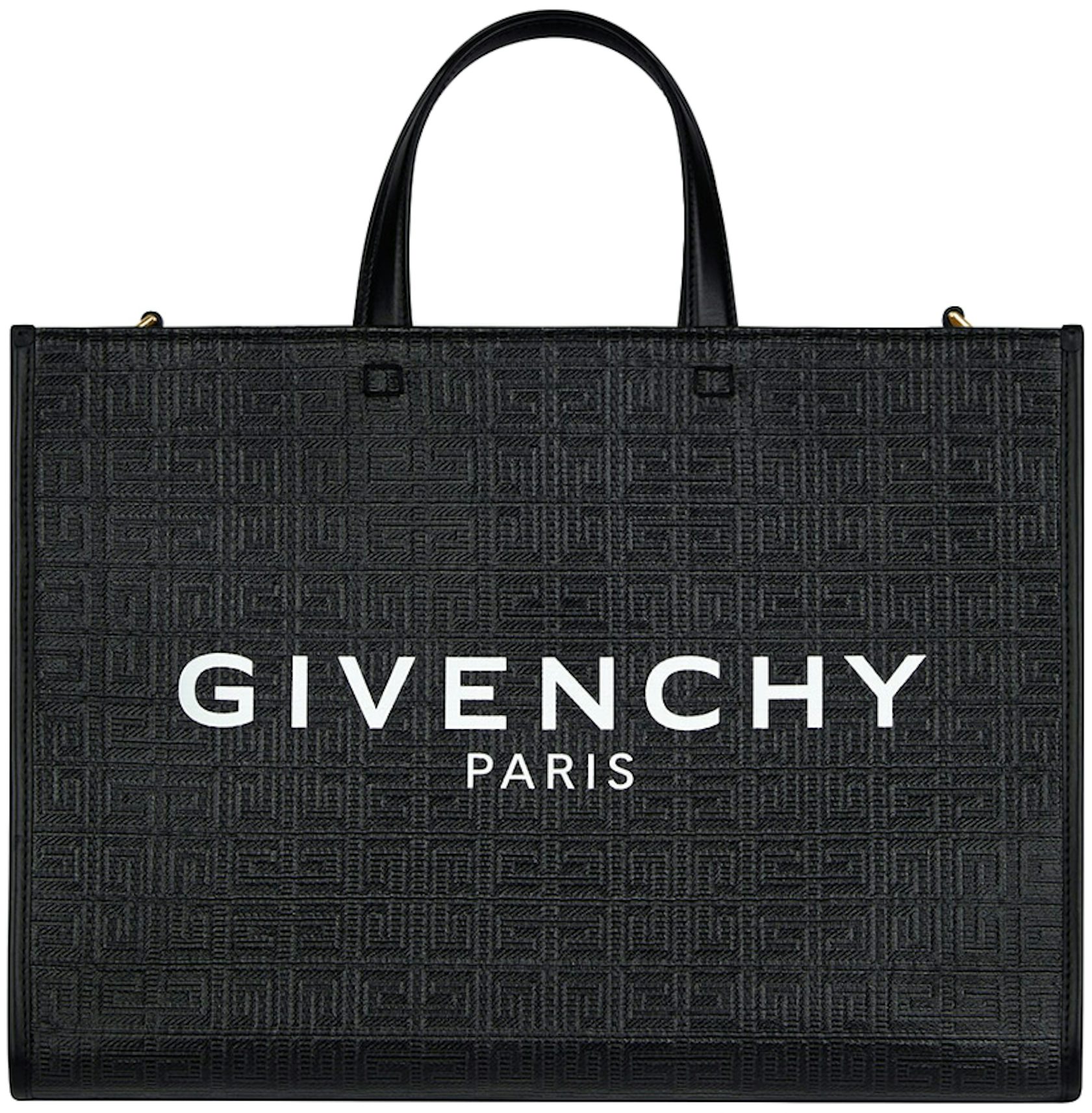 Givenchy Medium G Tote Shopping Bag In 4G Coated Canvas Black in