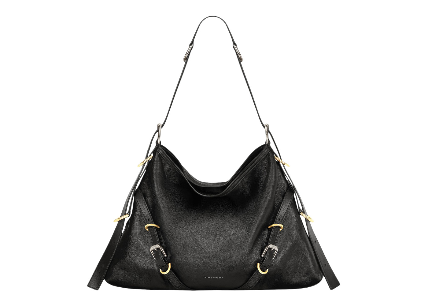 Givenchy Medium Voyou Bag In Leather Black in Calfskin Leather