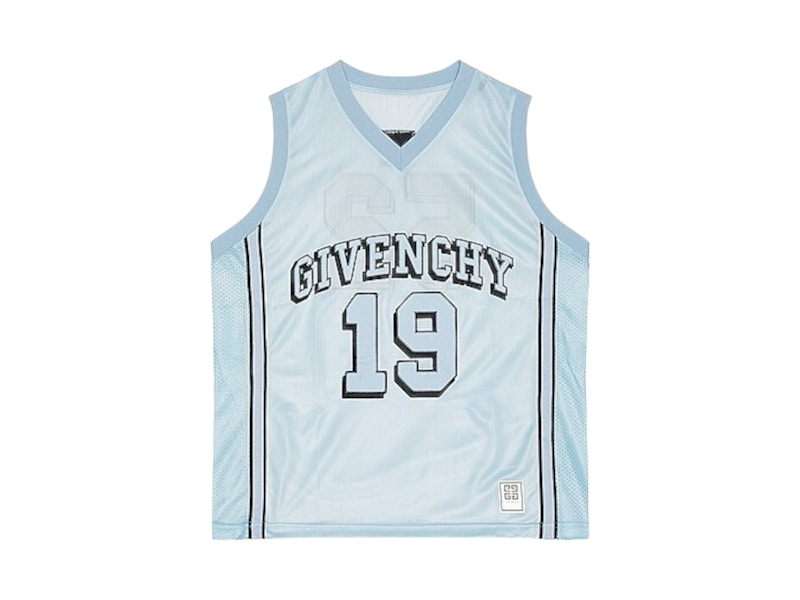 【GIVENCHY】23SS ロゴ メッシュ バスケットボール ジャージ 青 Givenchy Mesh Basketball Jersey Light Blue Men's - US