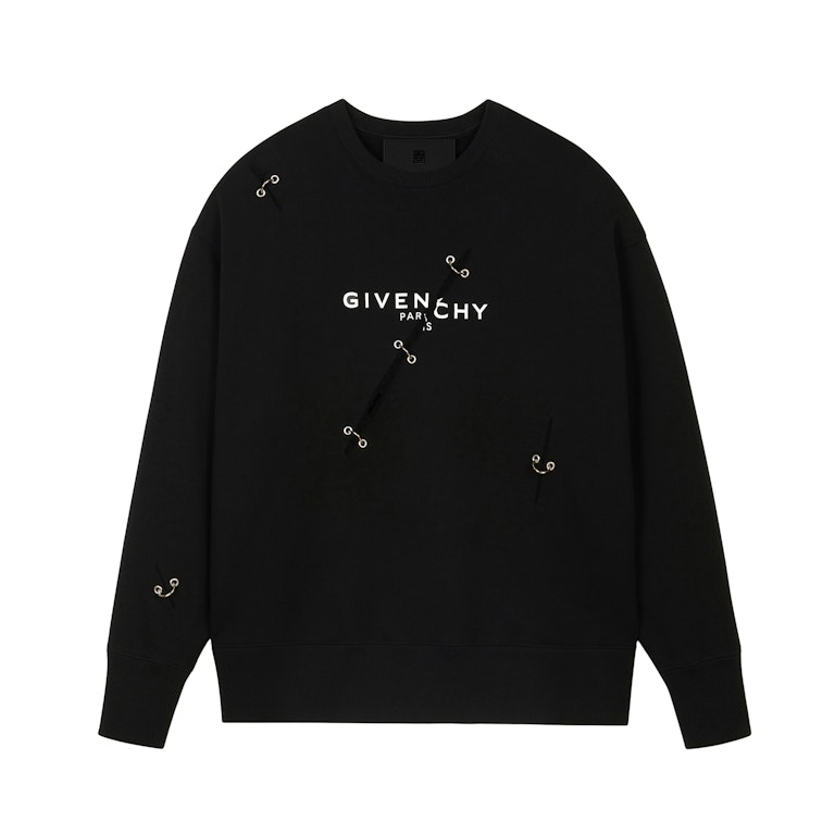Pre-owned Givenchy Metal Details Oversized Sweatshirt Black