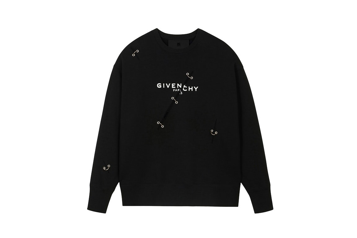 Pre-owned Givenchy Metal Details Oversized Sweatshirt Black