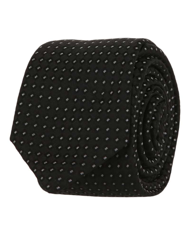 Pre-owned Givenchy Men's  Micro Design Silk Tie In Black
