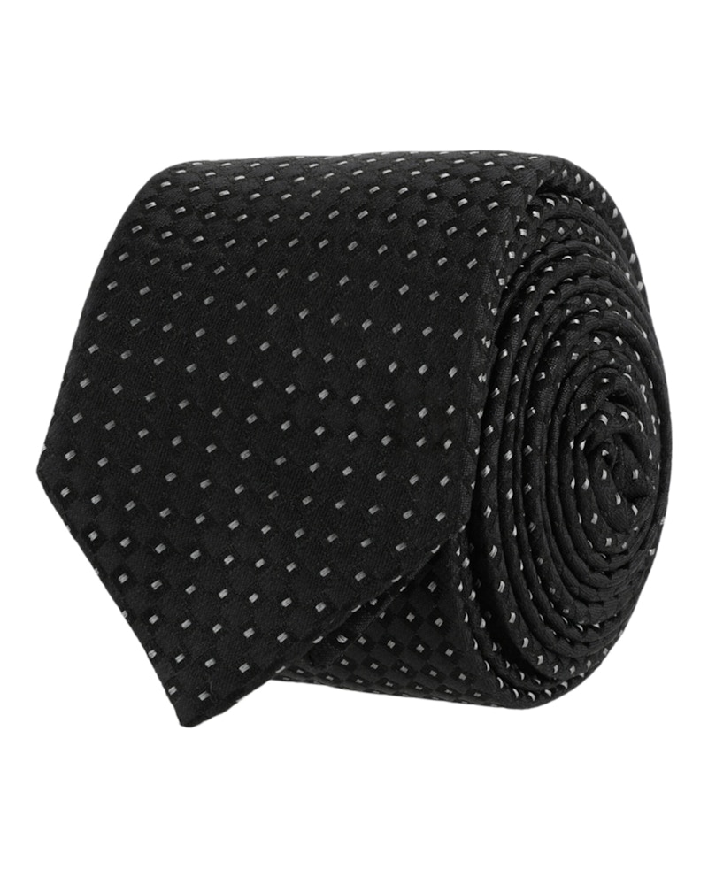 Pre-owned Givenchy Men's  Micro Design Silk Tie In Black