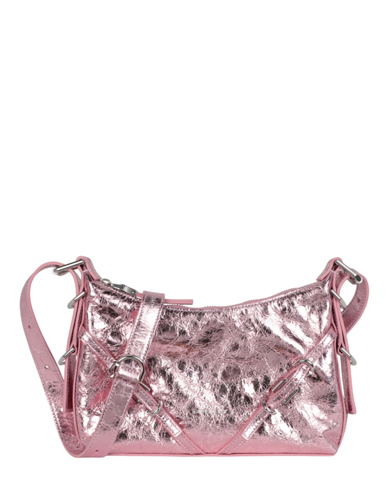 Borsa Givenchy Mini Voyou in pelle laminata rosa