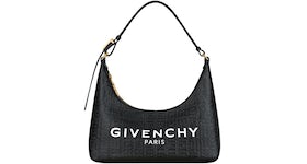 Givenchy Moon Cut Out Shoulder Bag Small 4G Embossed Givenchy Paris Print Black/White