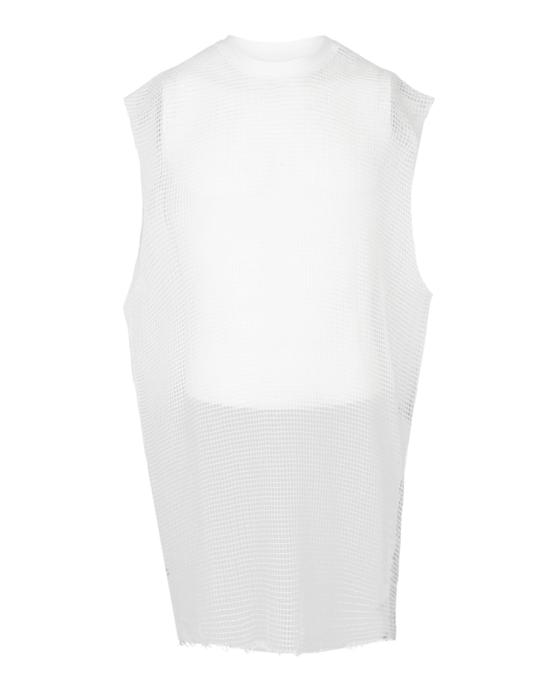 Givenchy Net With Raw-Edge Trim Tank Top Natural