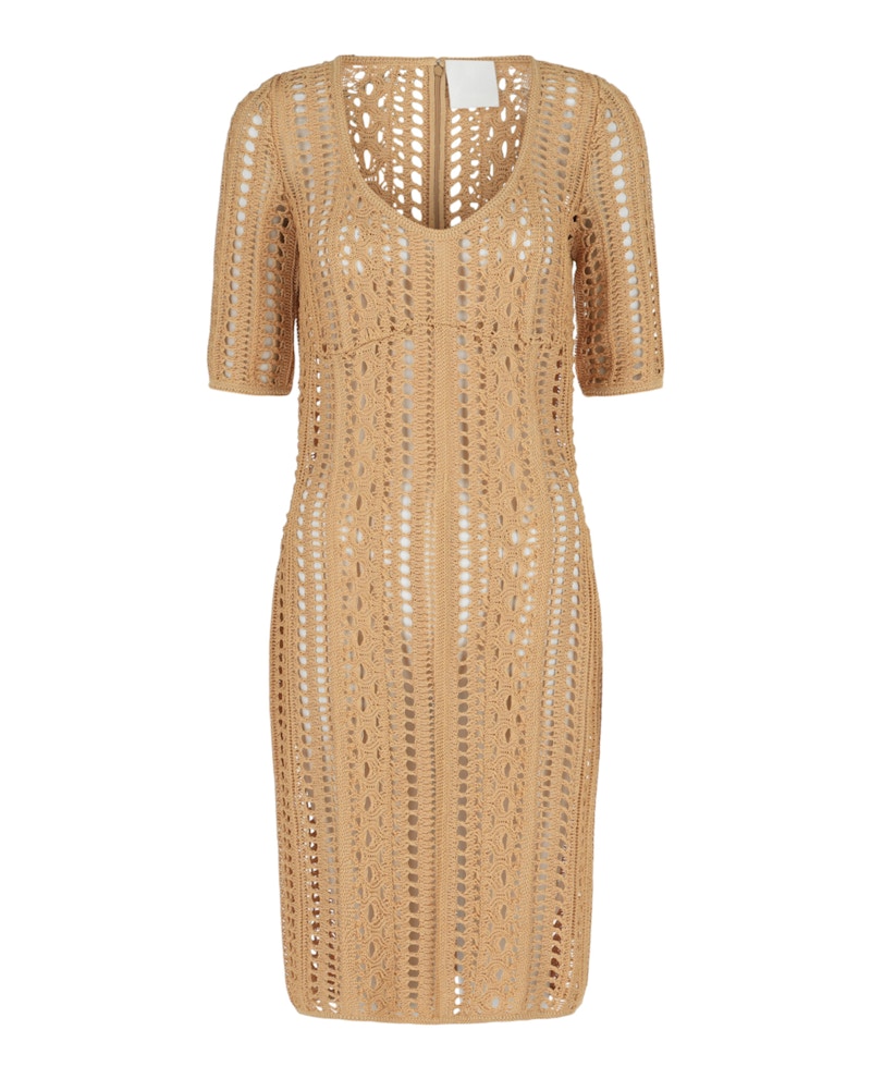 Givenchy Open-Knit Crochet Dress Straw